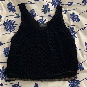 Velvet and Beaded semi crop top